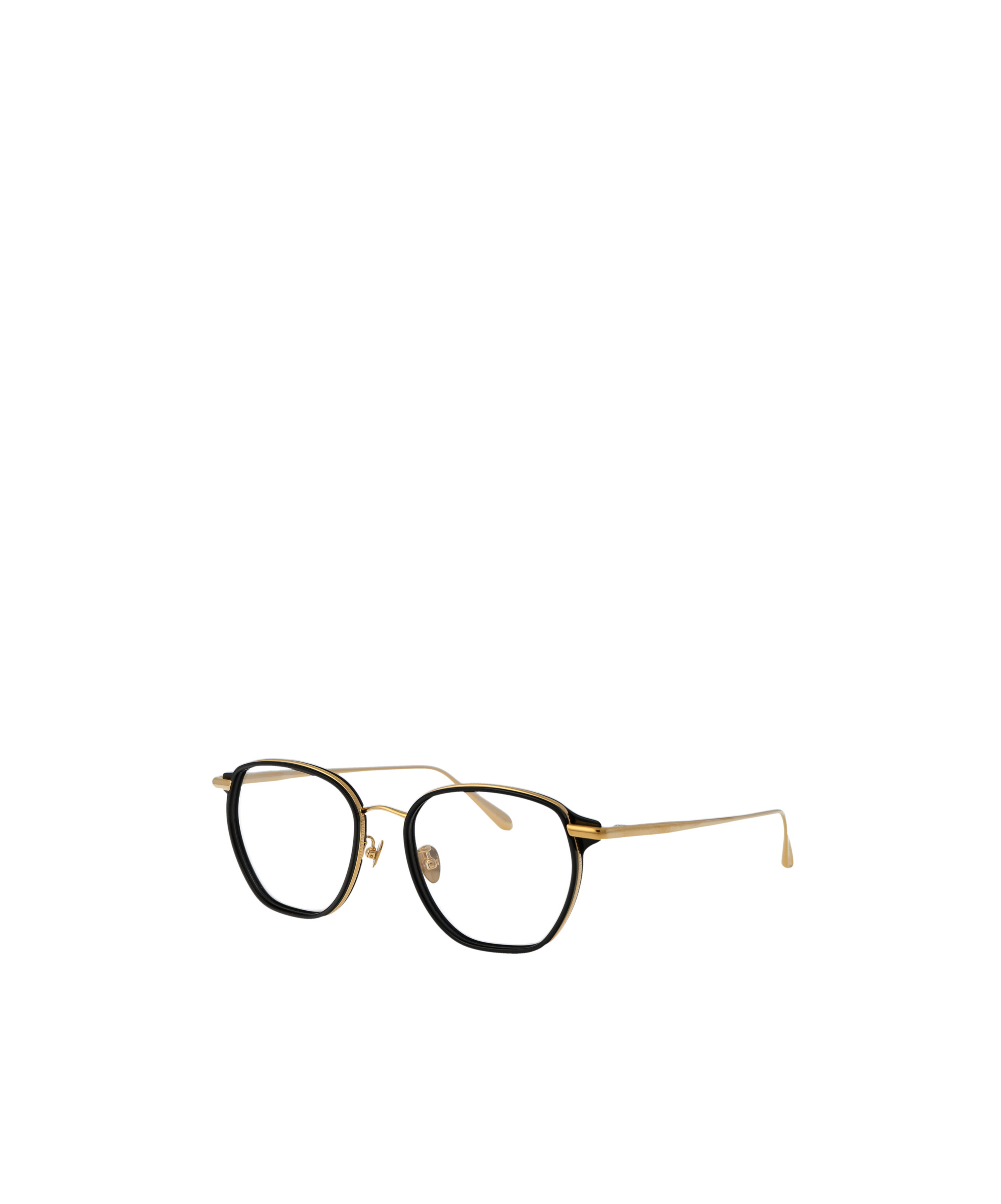 Linda Farrow 0 Yellow Gold Black Optical Acetate Glasses In Black