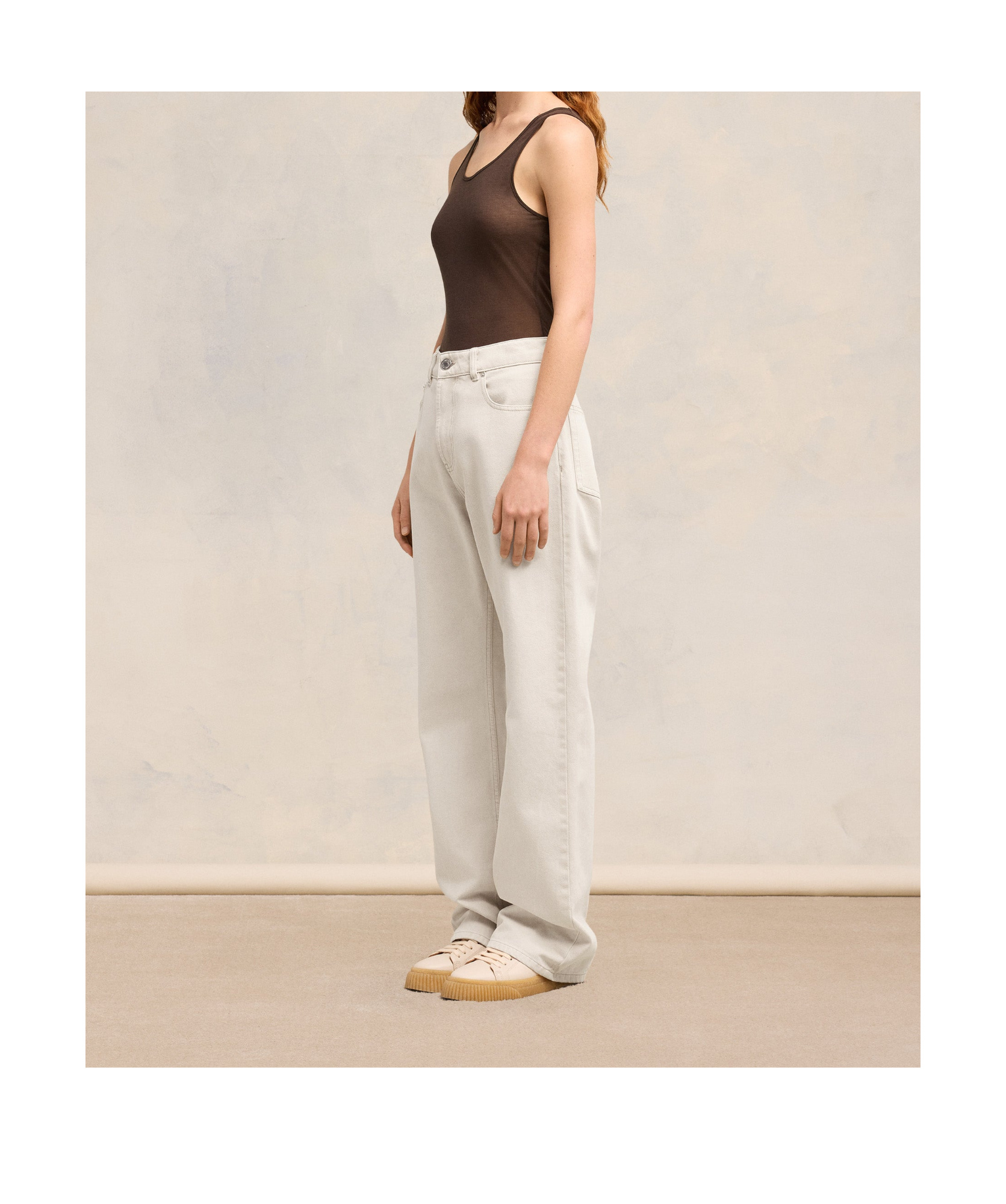 Ami Alexandre Mattiussi Belt-loop Jeans In White