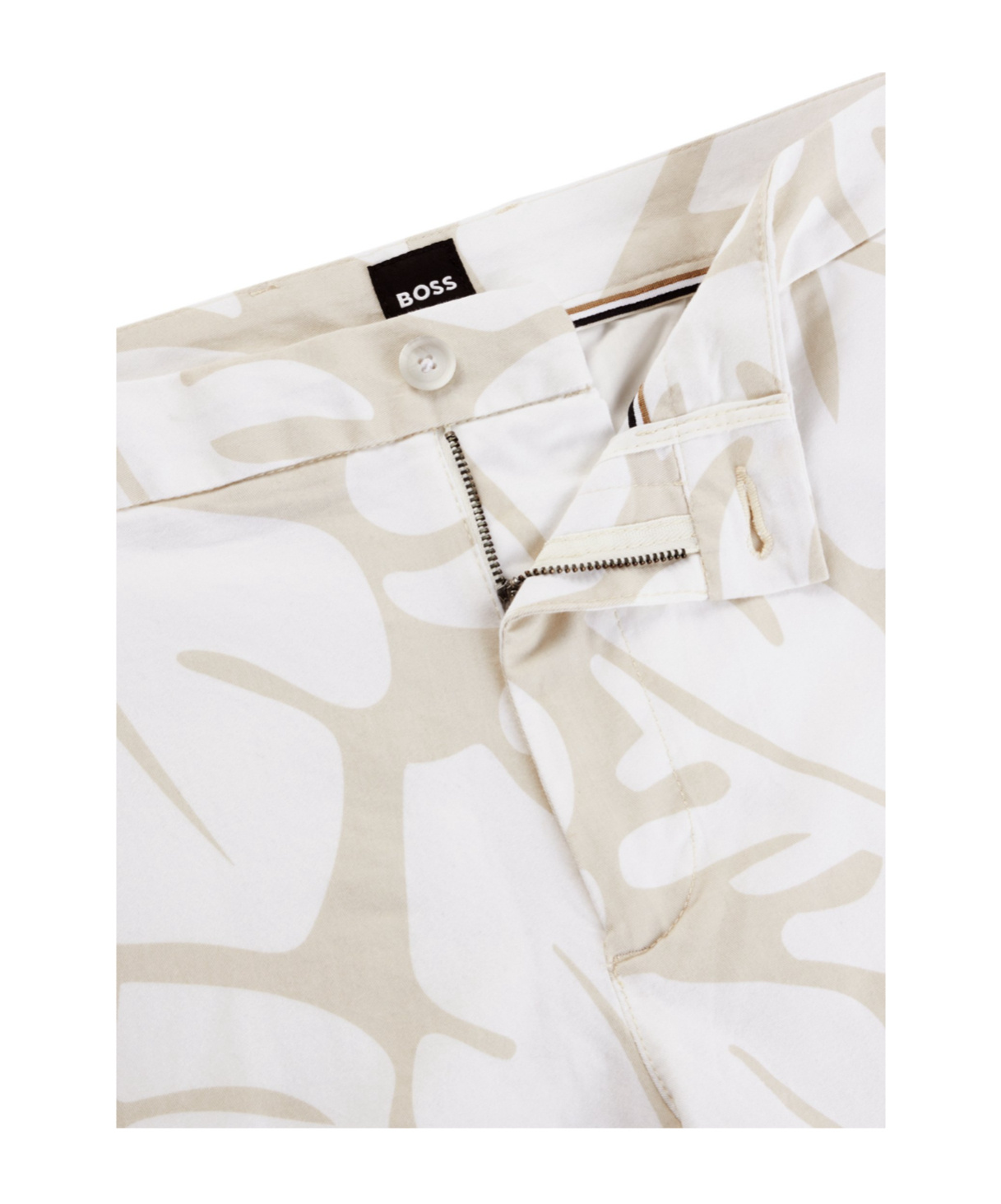 Hugo Boss Karlos Floral-print Chino Shorts In White