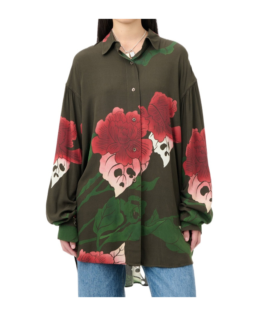 Our Legacy Floral Print Long Sleeve Casual Top In Multi