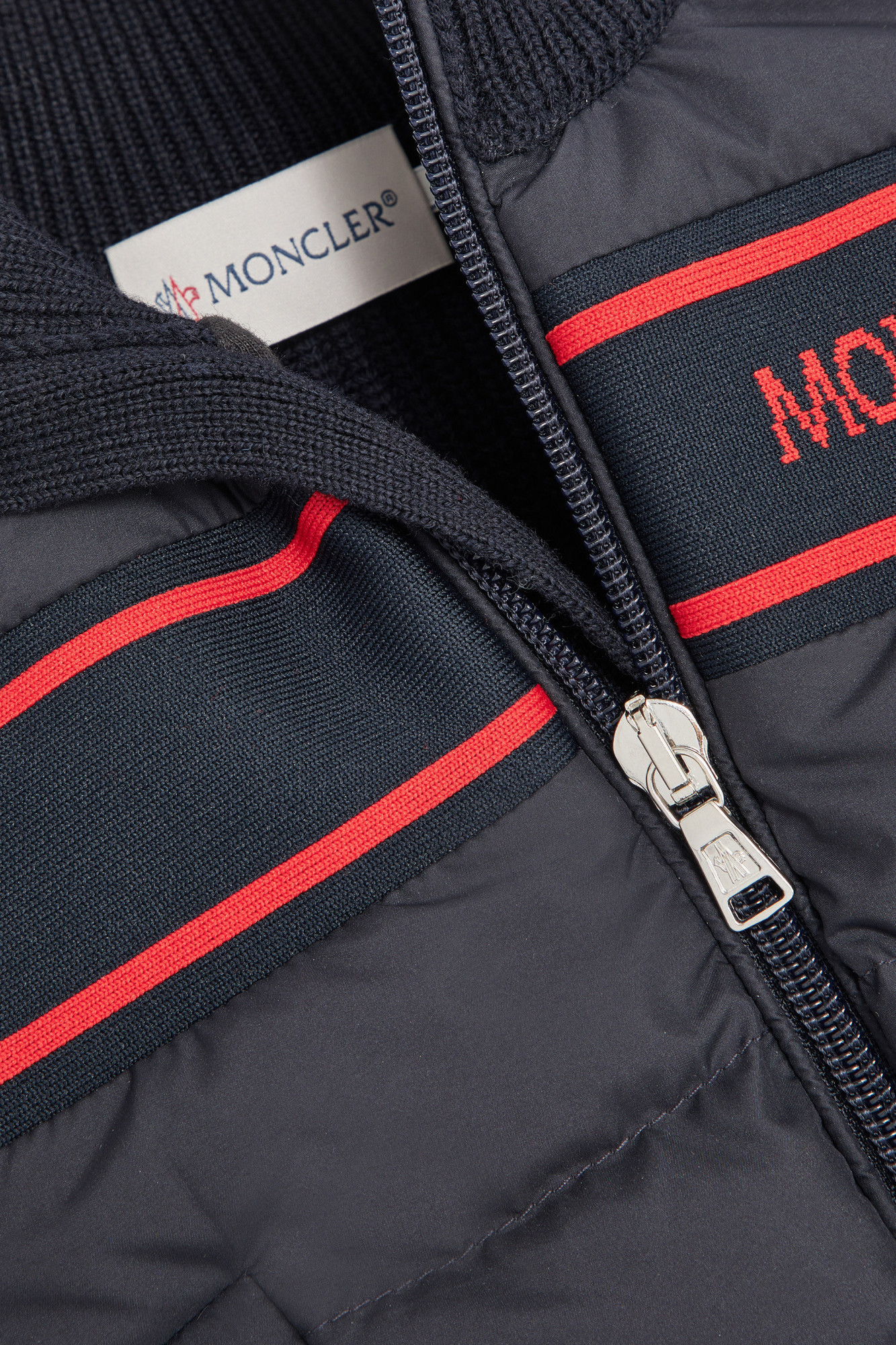 Moncler Long-sleeved Down Jacket In Blue