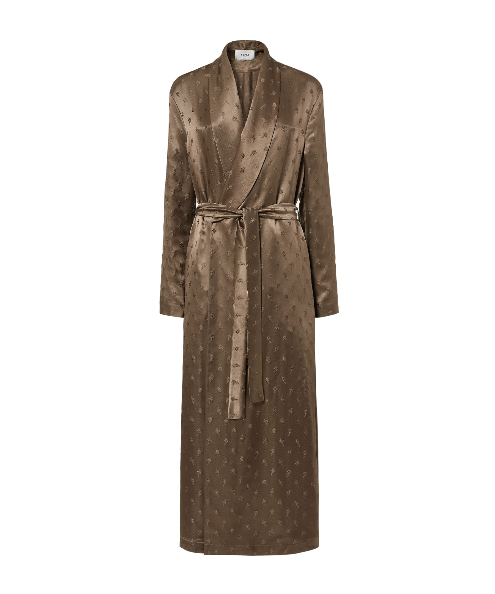 Fendi Long-sleeved Coat In Brown