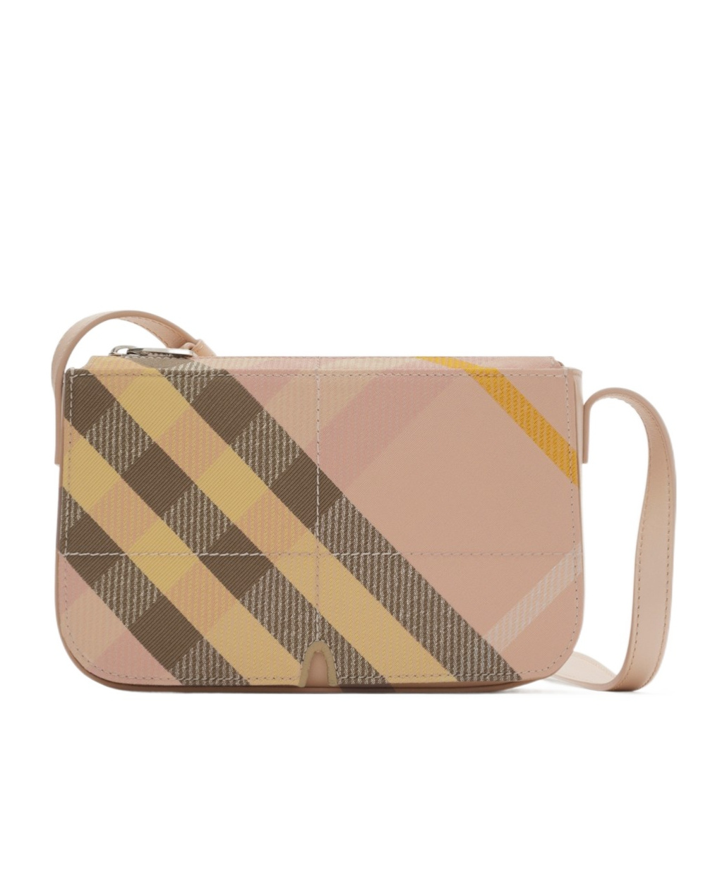 Burberry Snip Mini Check Jacquard Shoulder Bag In Nude