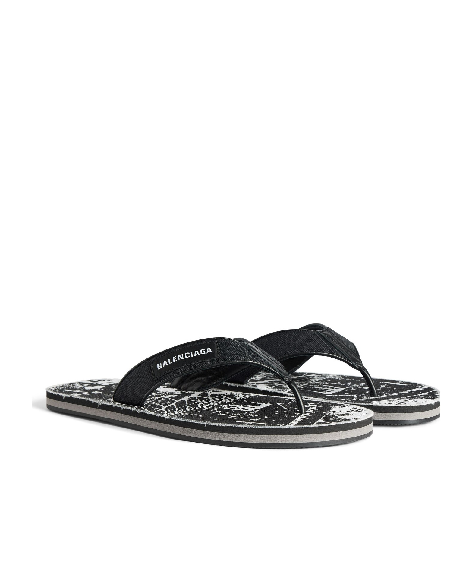 Balenciaga Men's Sunset Thong Flat In Black In Black