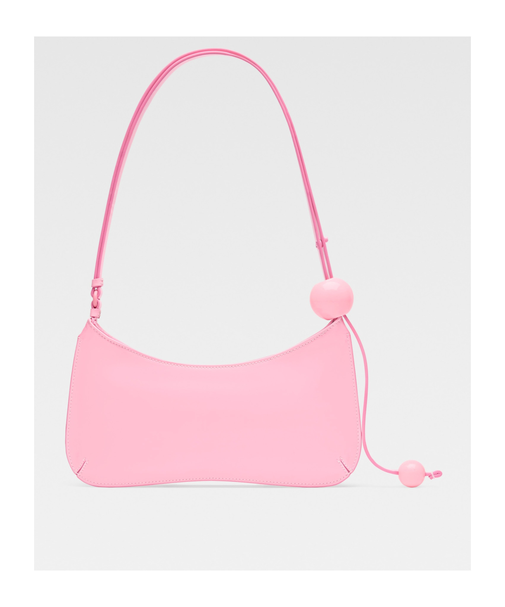 Jacquemus Le Bisou Perle Leather Shoulder Bag In Pink