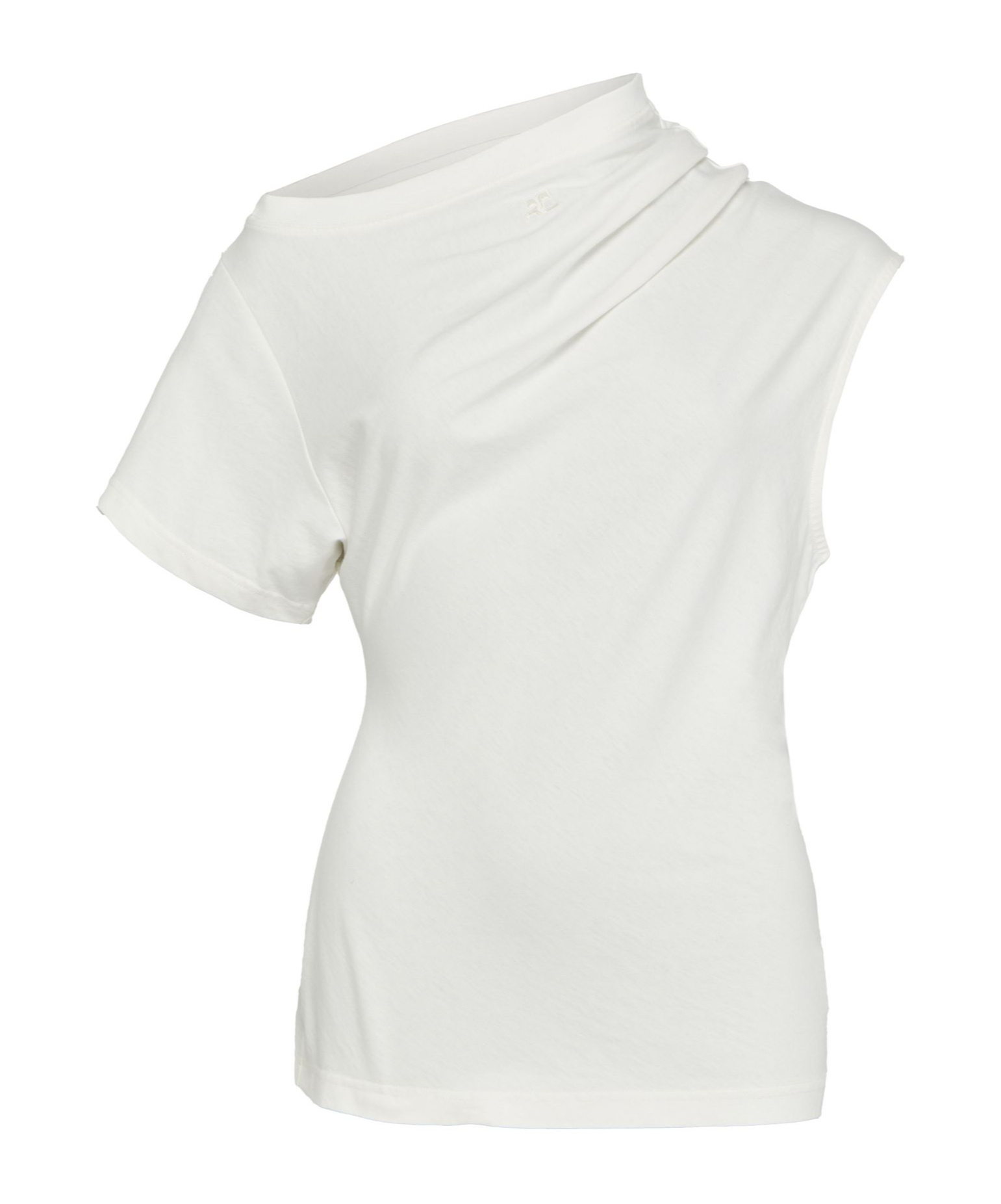 Courrèges Twist Asymetrical T-shirt In White