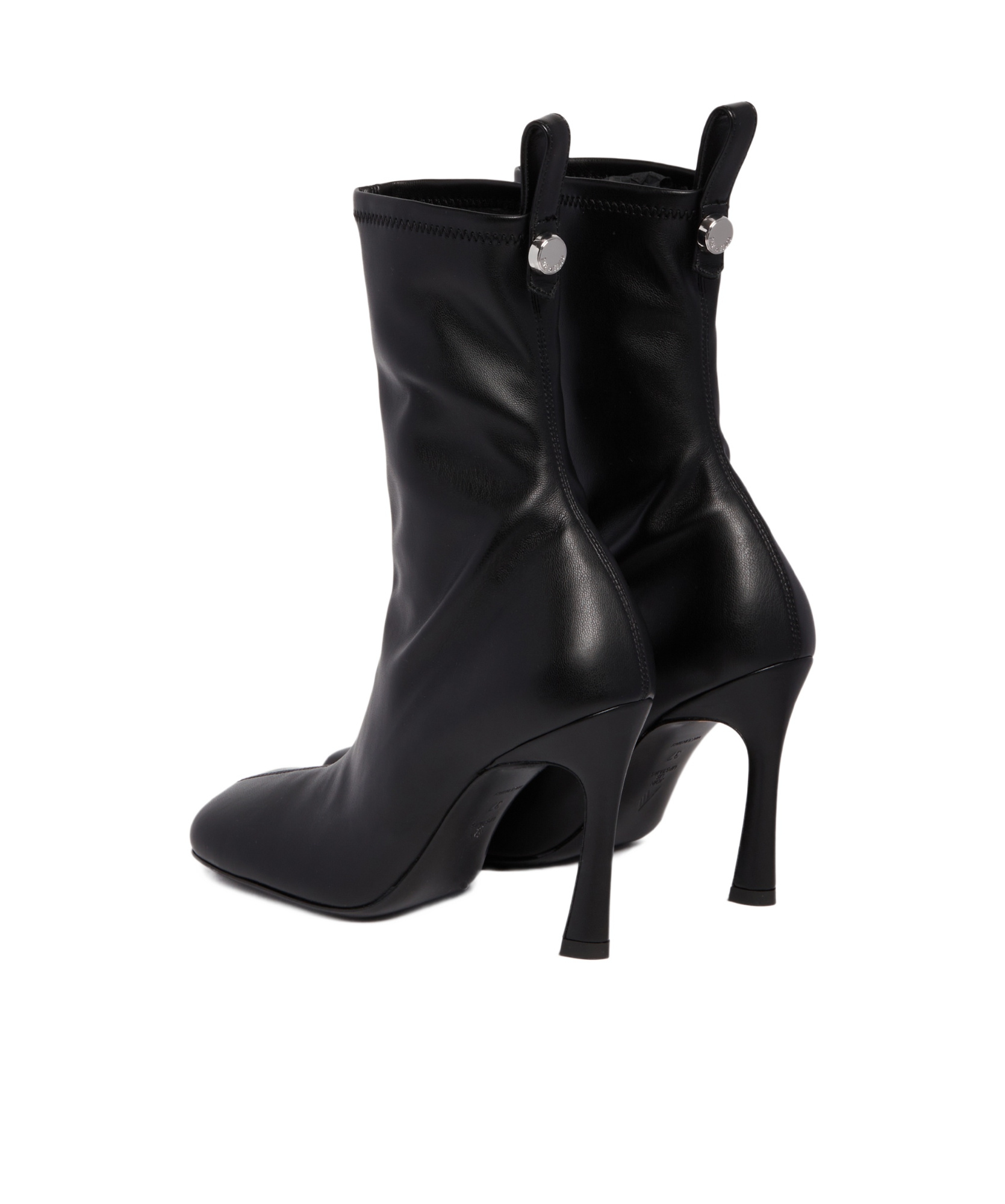 Attico Square-toed Short Boots In Black