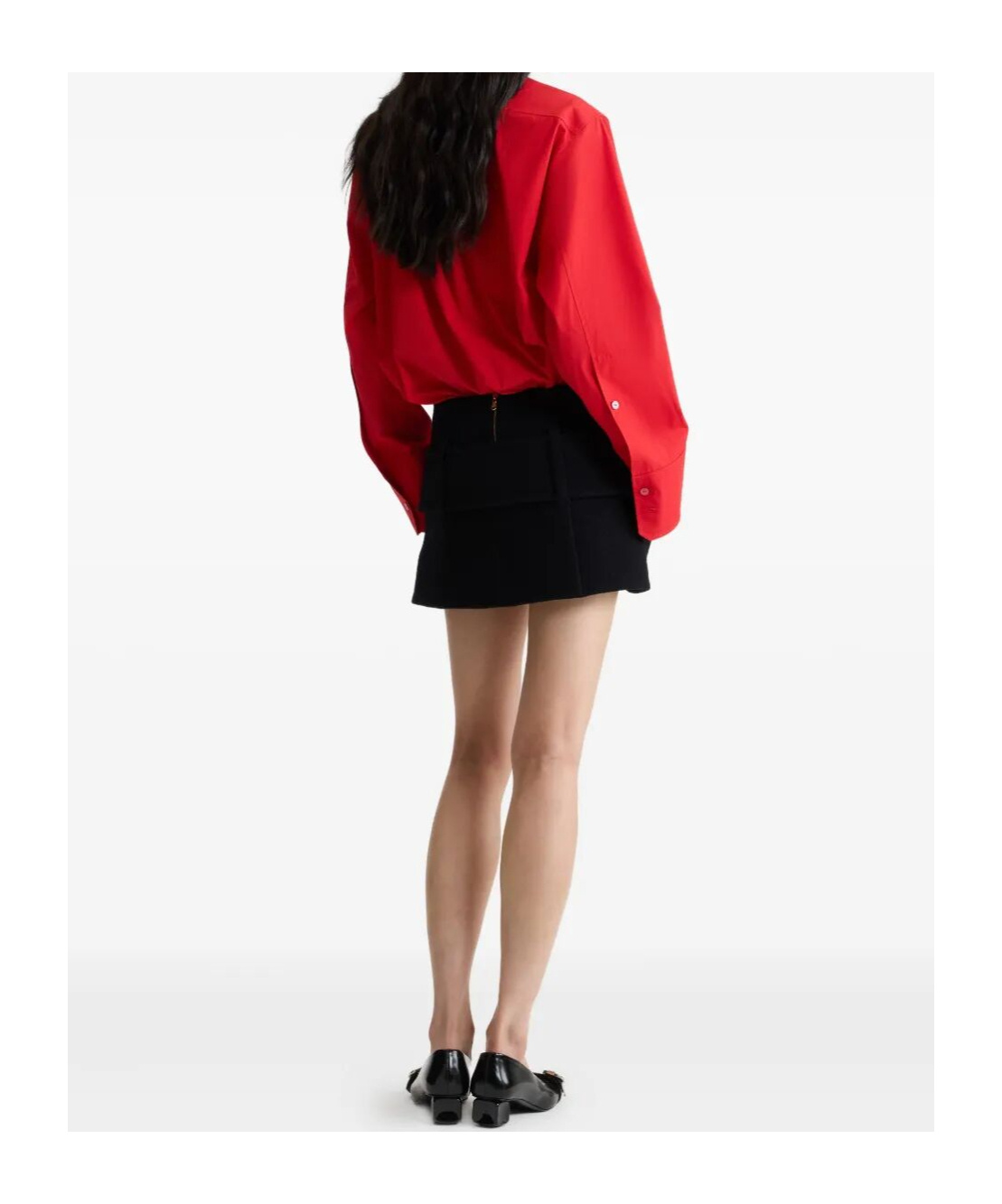 Patou Mini Skirt With Wide Belt And Side Pocket In Black