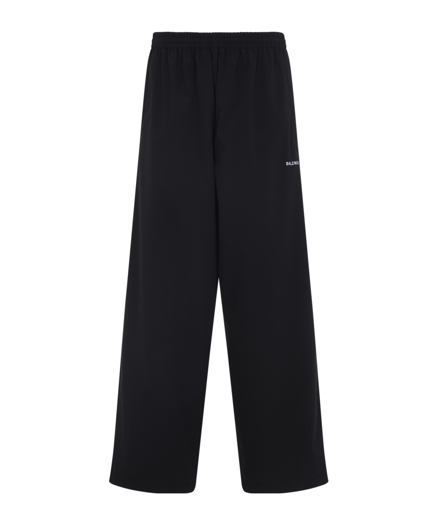 Balenciaga Relaxed Fit Black Wide-leg Trousers In Black
