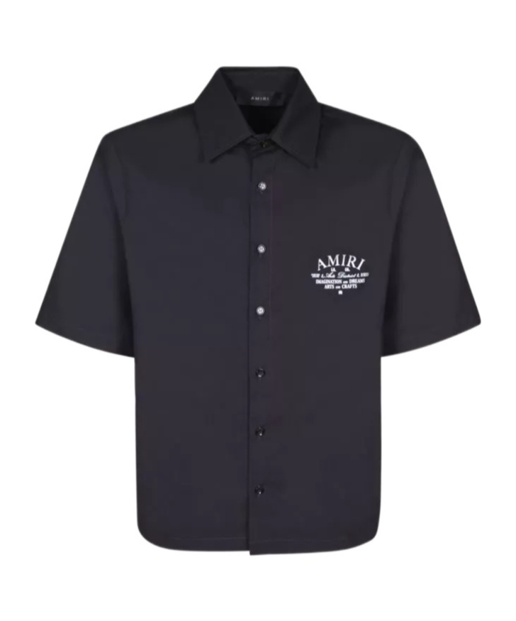 Amiri Lapel Short-sleeved Shirt In Blue