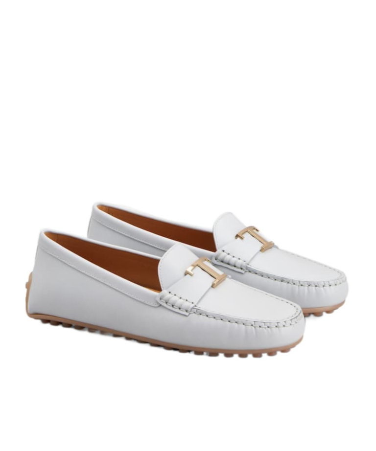 Tod's City Gommino Mokasin Shoes In White