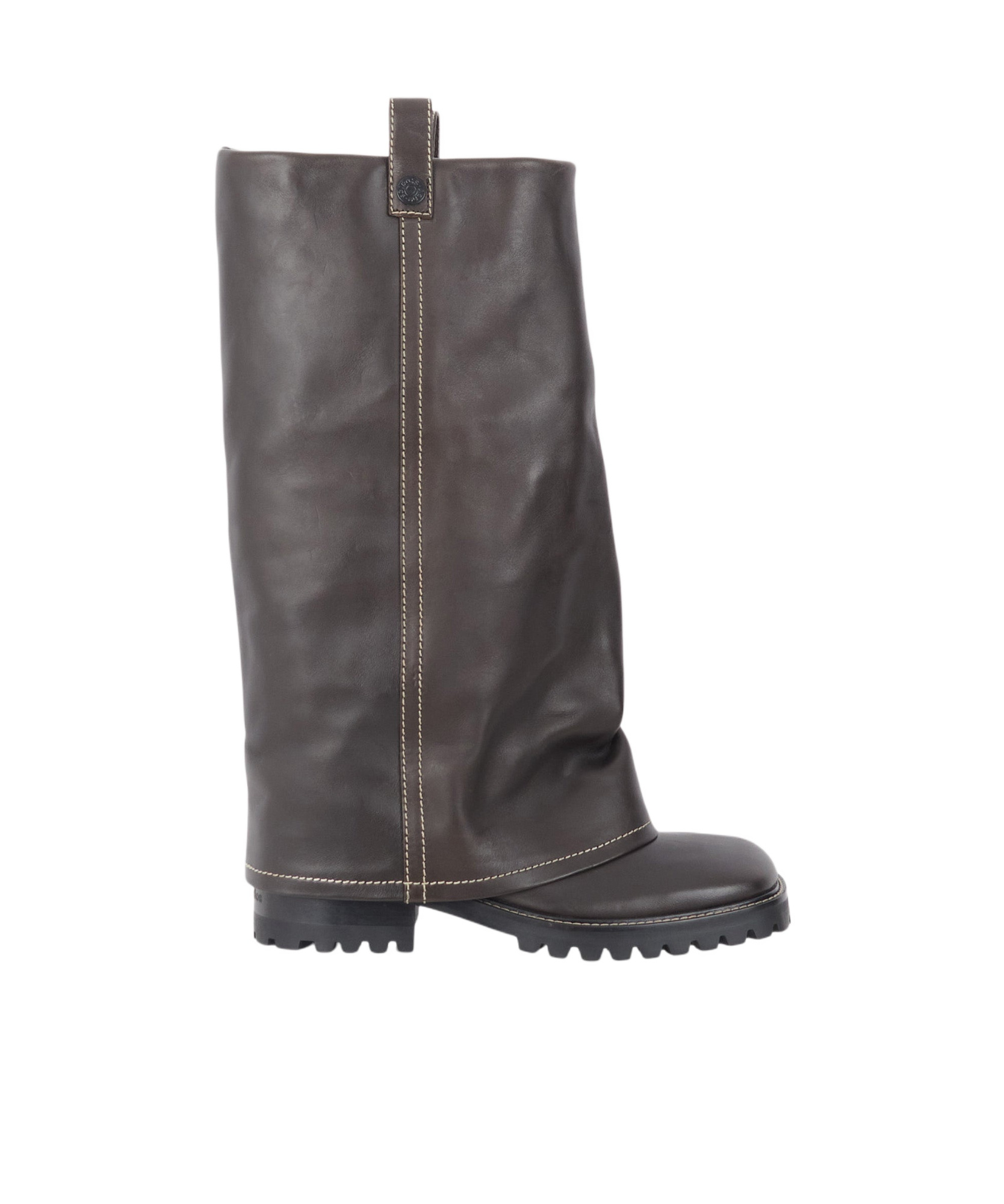 Acne Studios Round Toe Boots In Brown