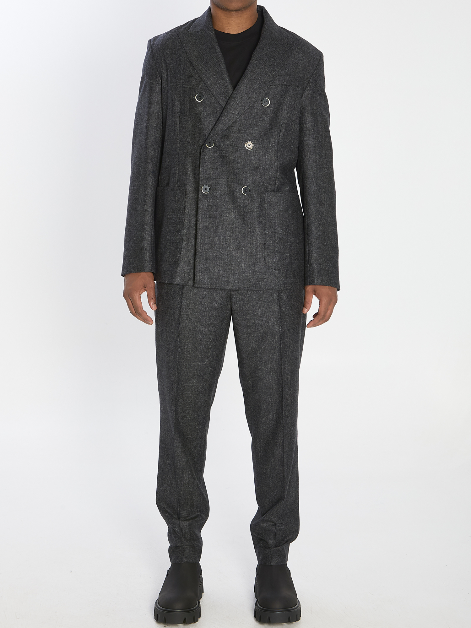 Barena Venezia Double Breasted Long Sleeve Blazer In Gray
