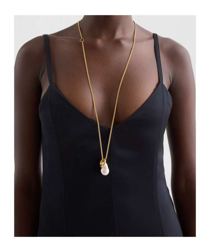 Jil Sander Embellished Necklace In Gold