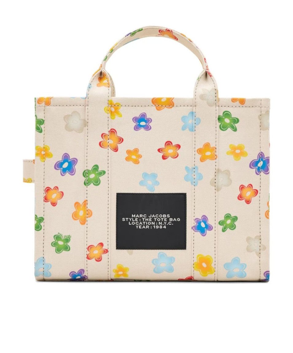 Marc Jacobs The Wild Daisy Medium Tote Bag In White