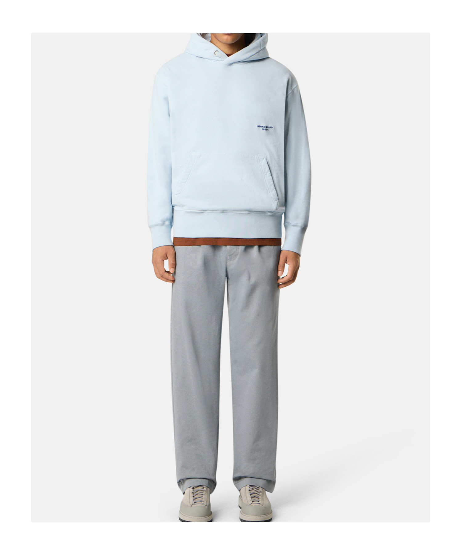Stone Island Oversized-fit Hooded Sweatshirt With Pouch Pocket In Blue
