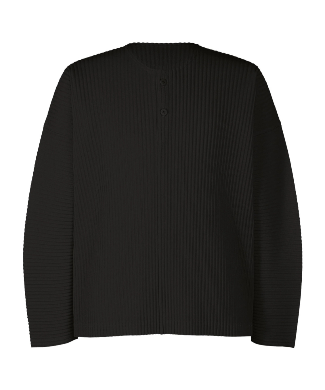 Issey Miyake Ruffled Long-sleeved T-shirt In Black
