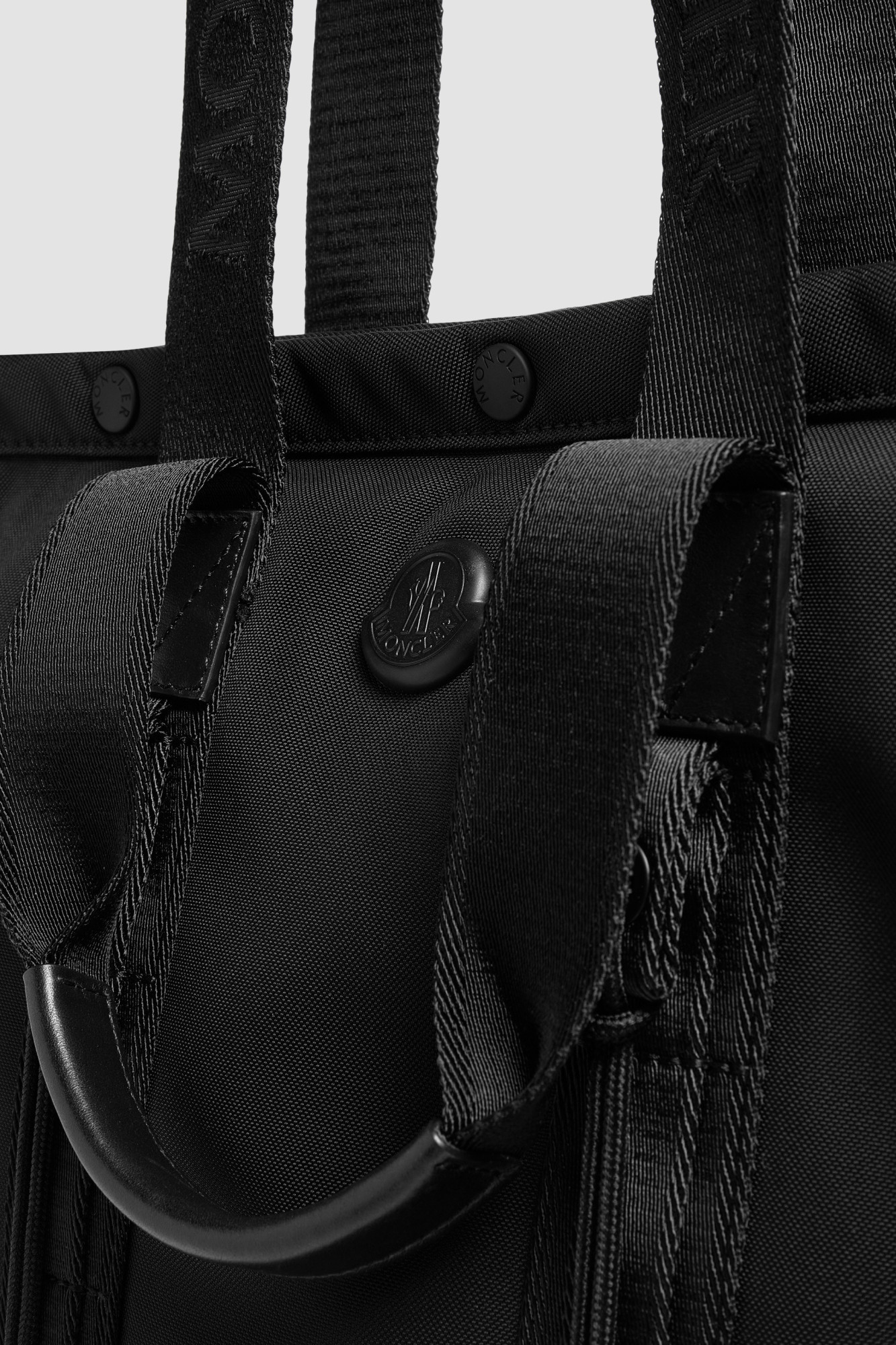 Moncler Zippered Handbag In Black