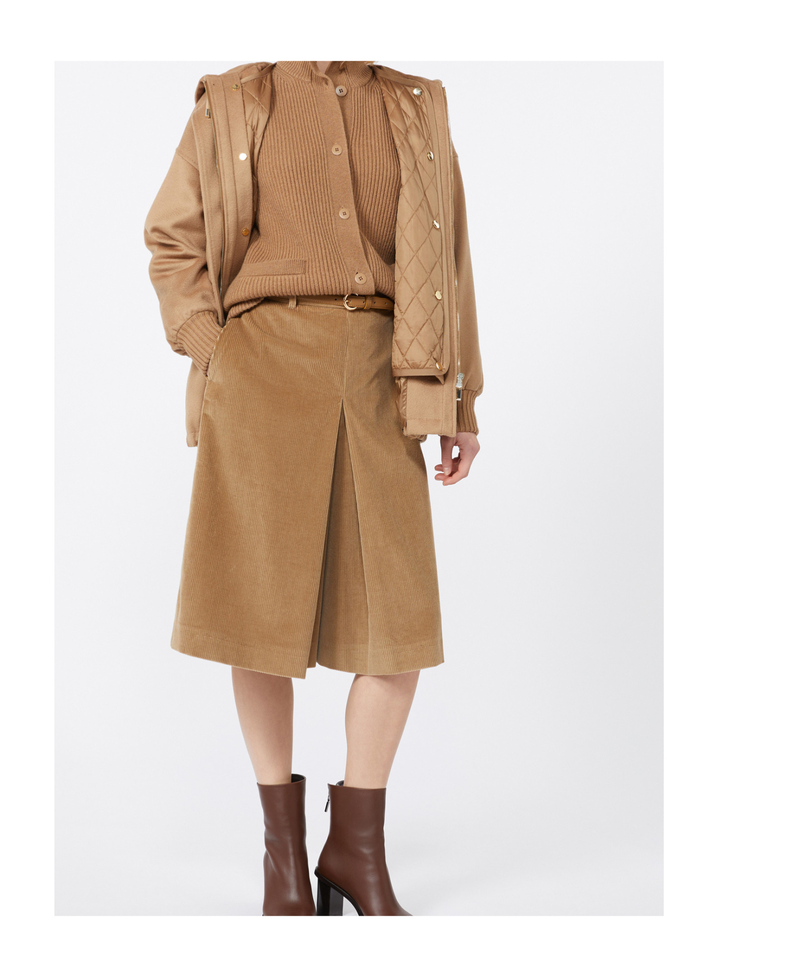 Max Mara Belt Loop Skirt In Brown