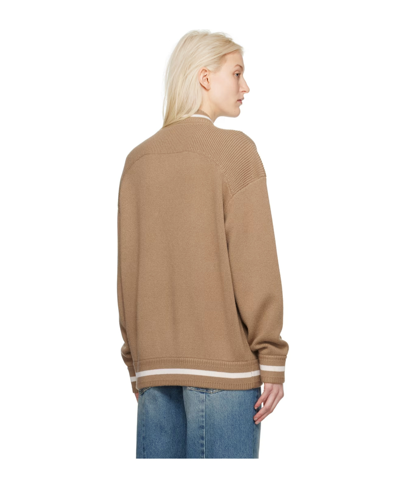 Givenchy Cashmere Varsity Cardigan In Nude