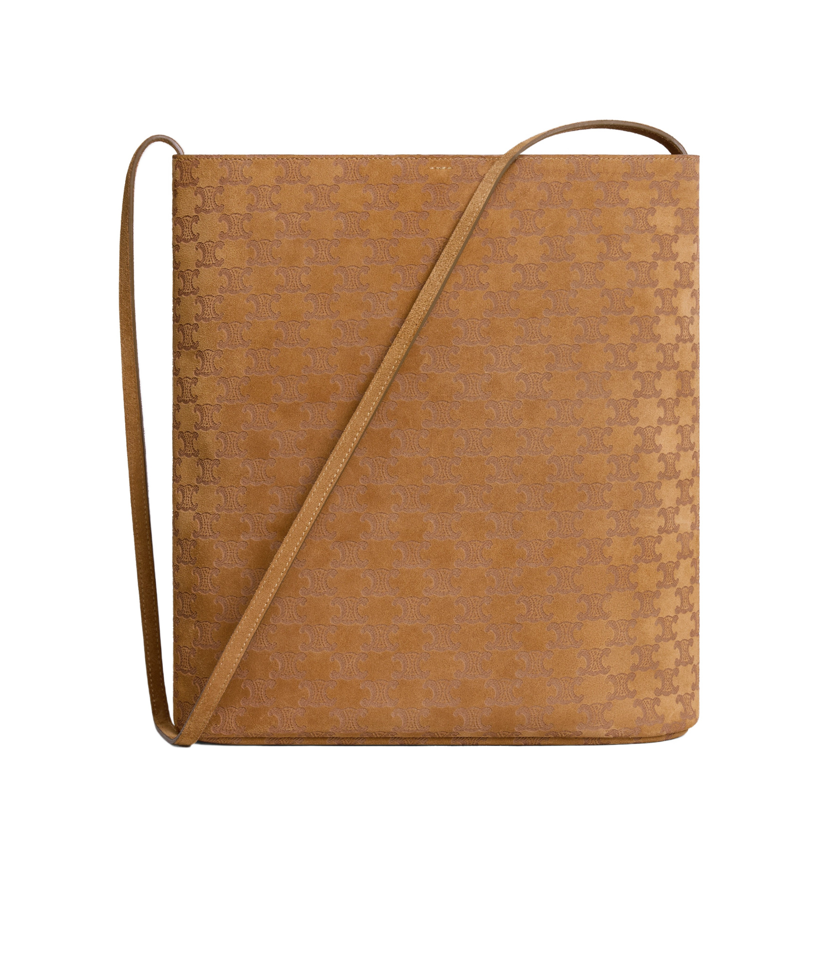Celine Logo Shoulder Bag In Brown