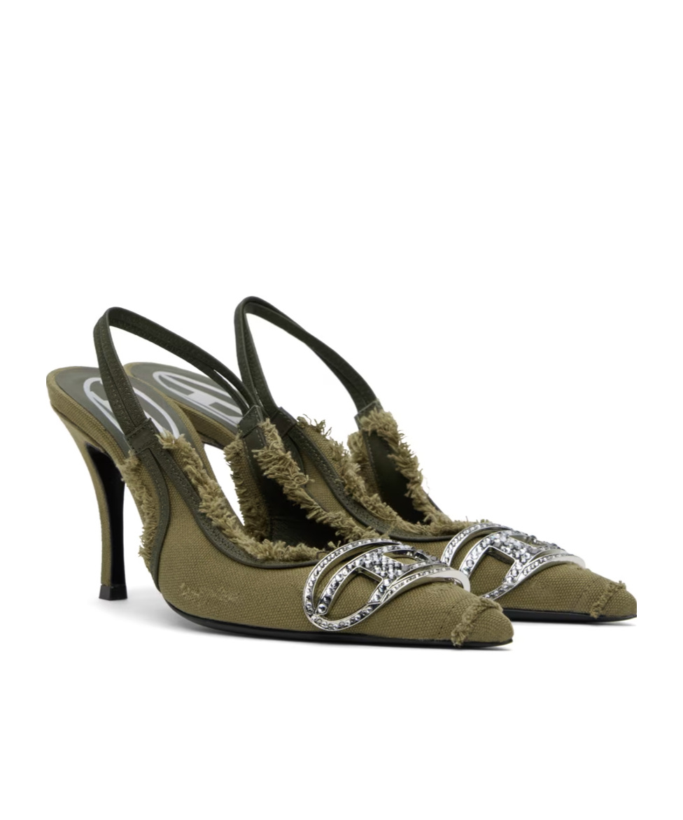 Diesel D-venus Sb Canvas Pumps In Green