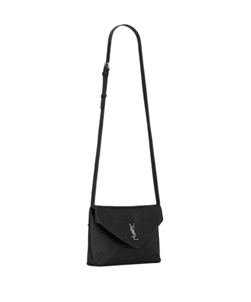 Saint Laurent Cassandre Envelope Messenger Bag In Black