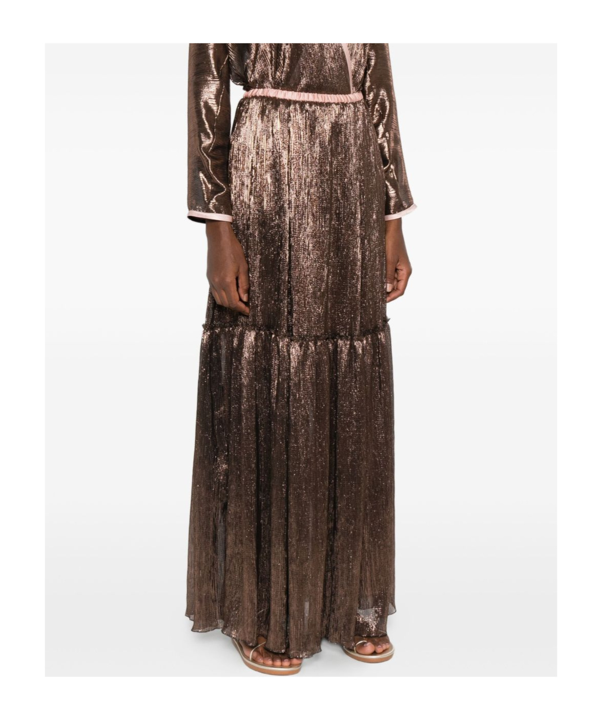 Forte Forte Metallic Pleated Skirt In Animal Print