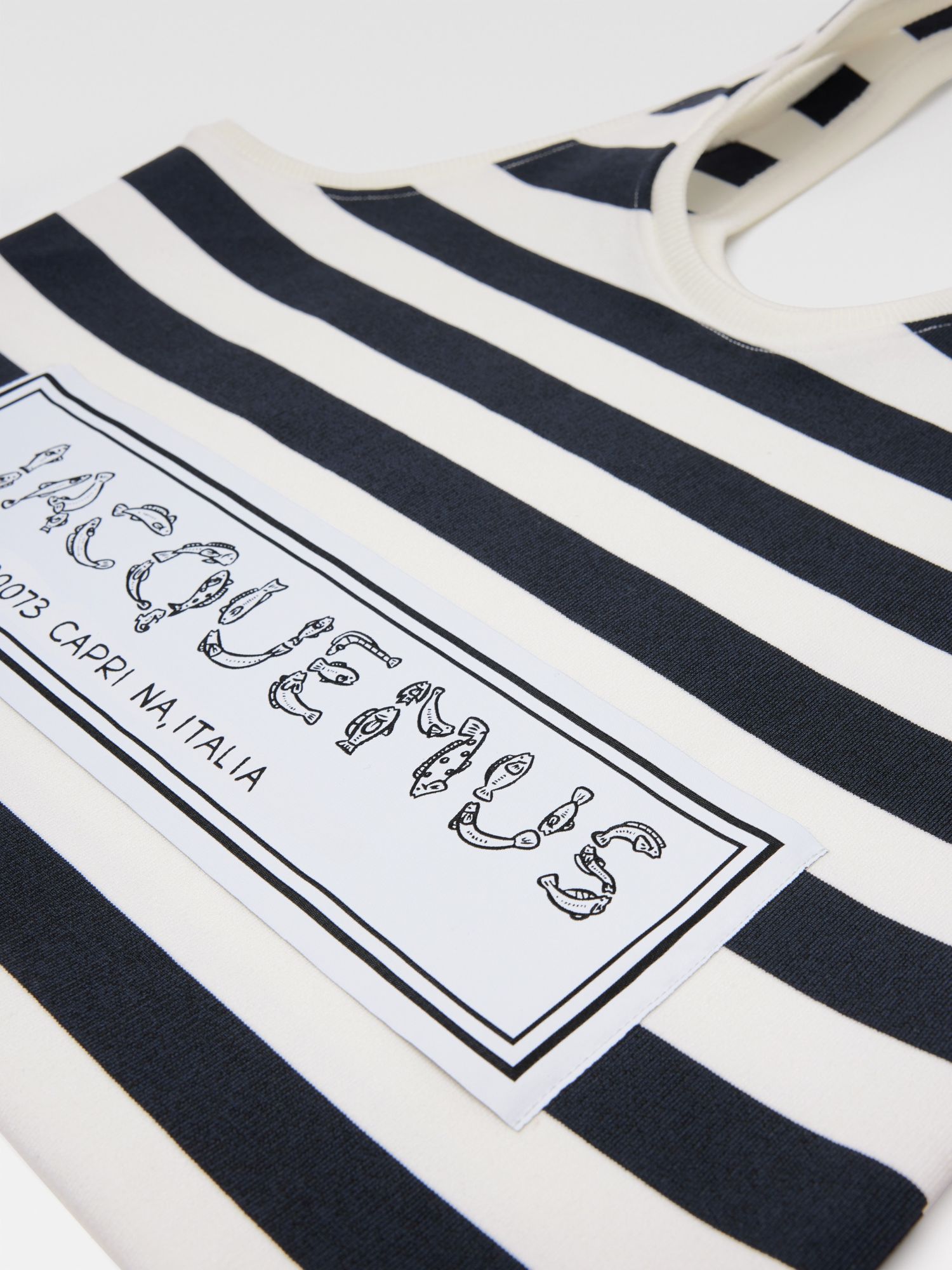 Jacquemus Le Sac Marcel Striped Soft Bag In White