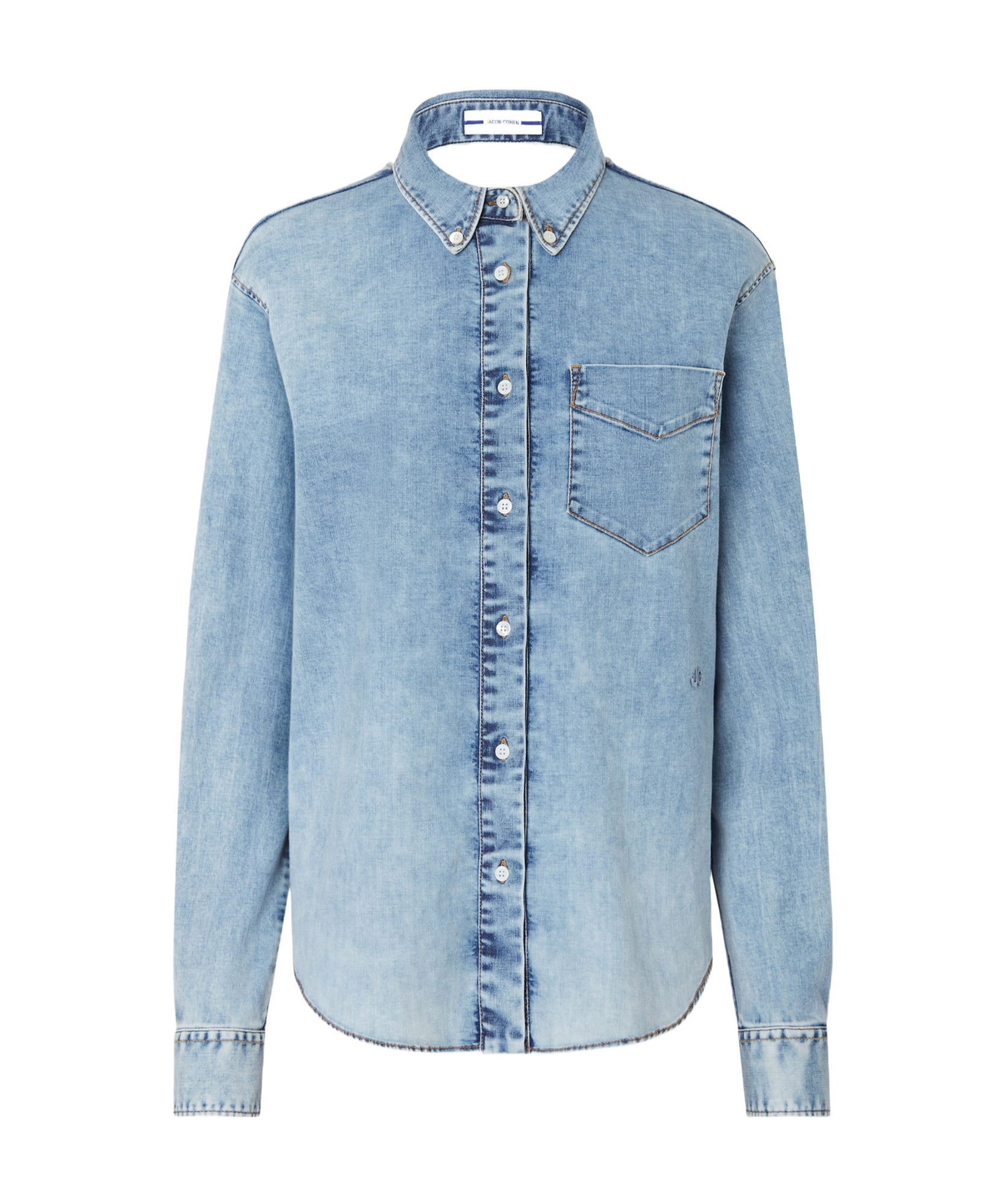 Jacob Cohen Twisted Denim Shirt In Blue
