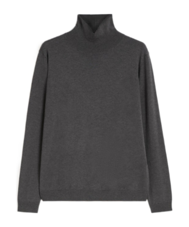 Weekend Max Mara Multif Turtleneck Stretch Viscose Top In Gray