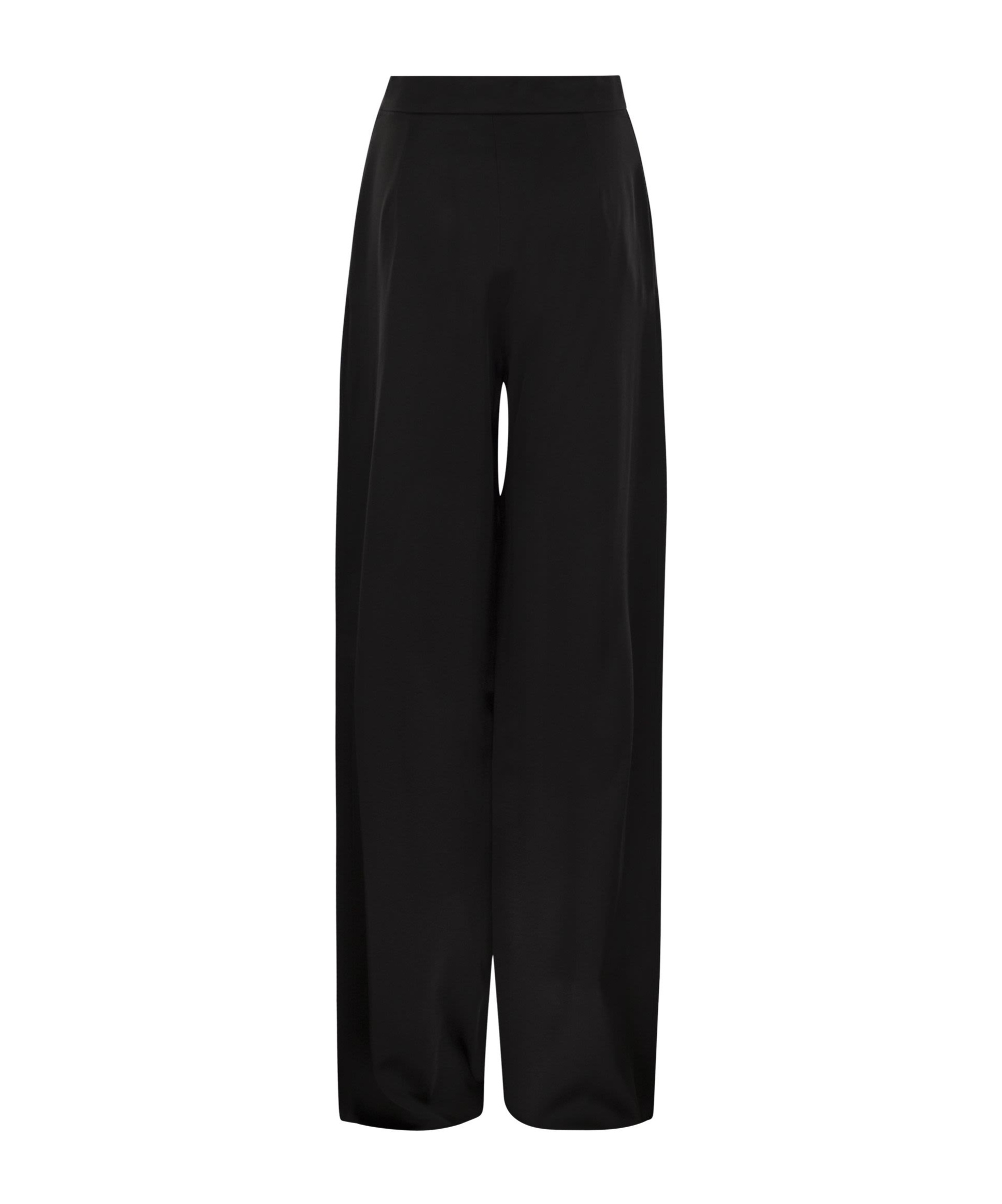Max Mara Women's Flowing Trousers With Wide-leg Silhouette In Black