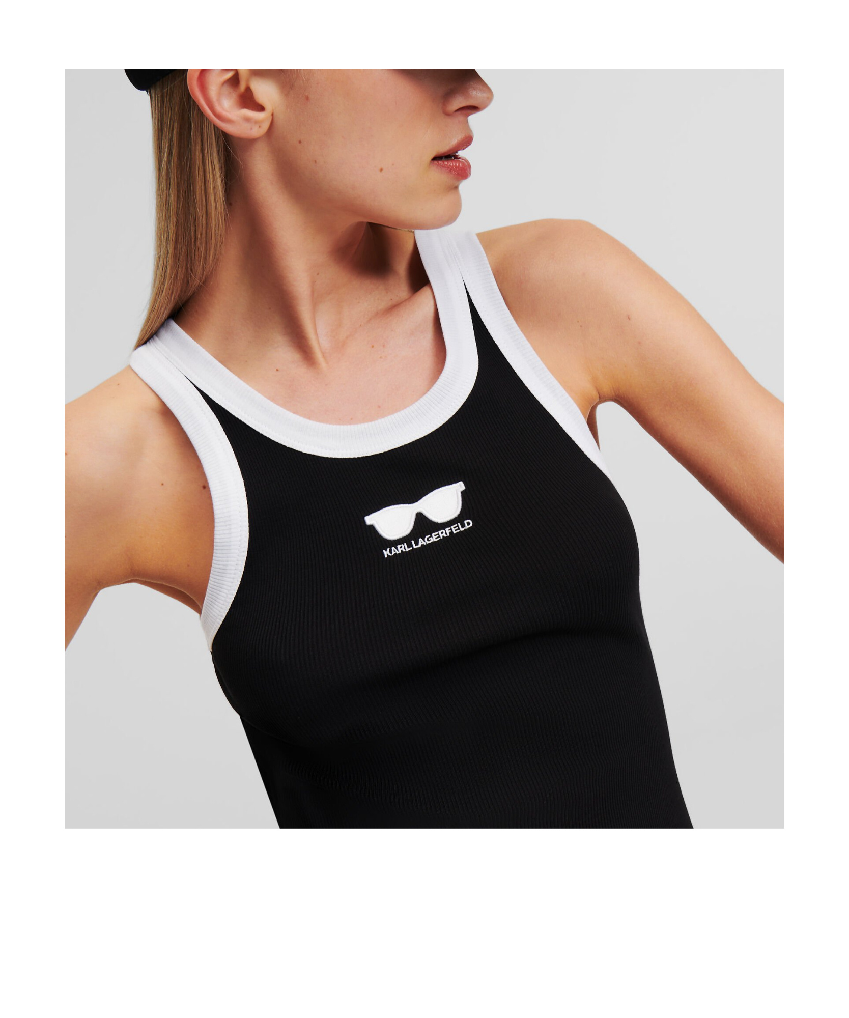 Karl Lagerfeld Sunglasses Tank Top In Black