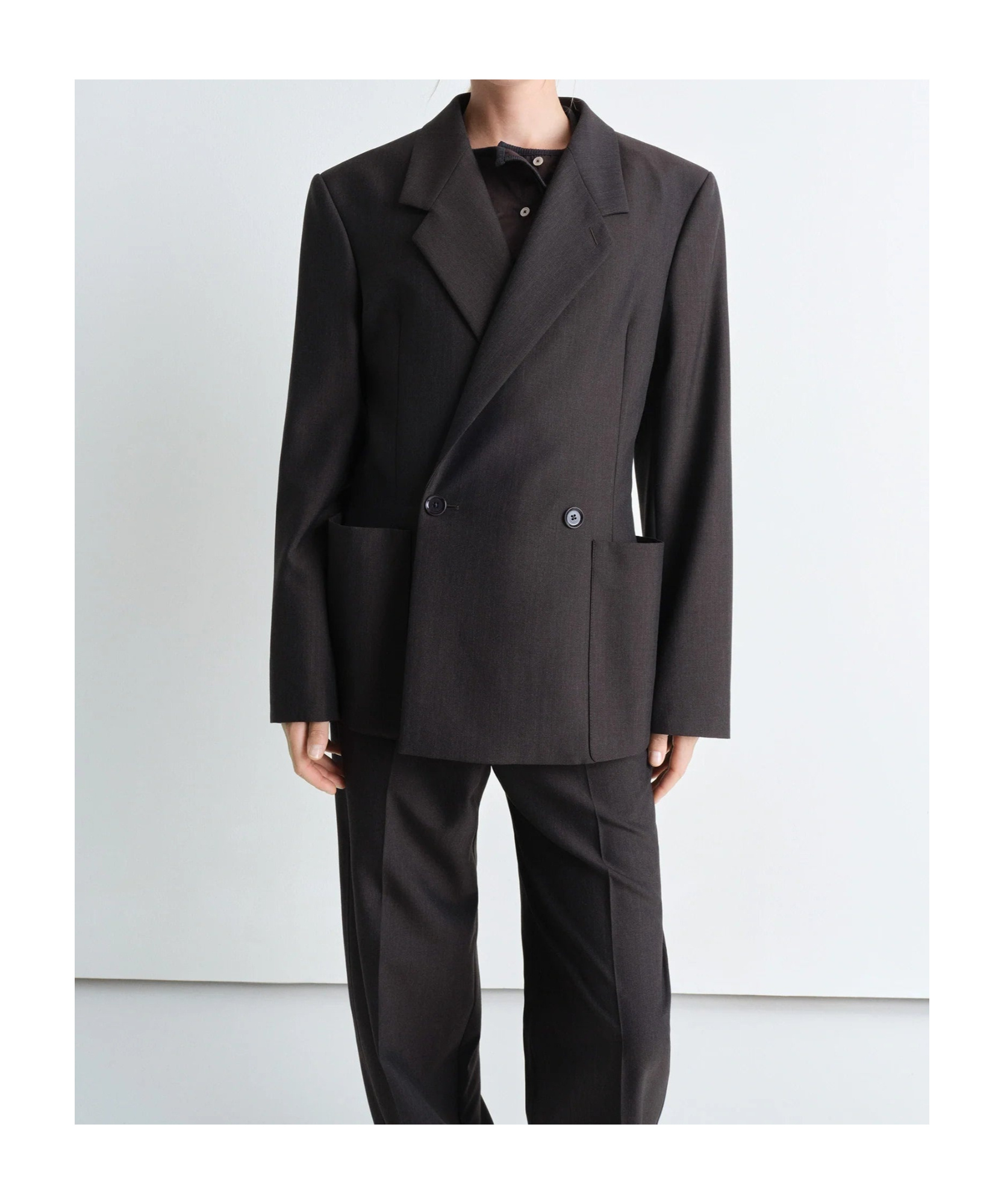 Lemaire Double-breasted Blazer In Black