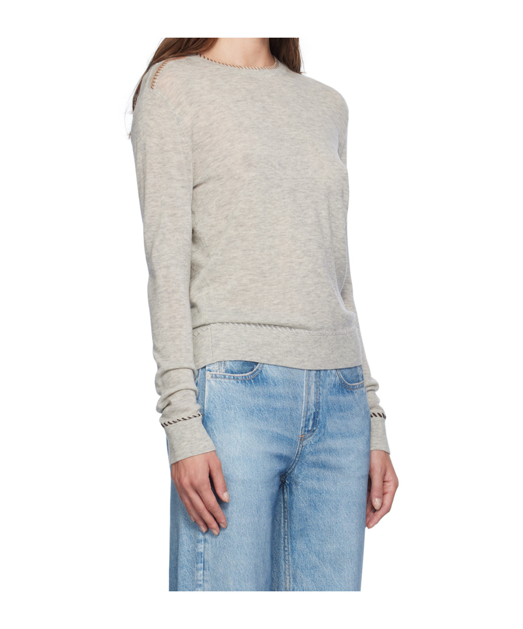 Rag & Bone Indie Crew Long-sleeved Sweater In White