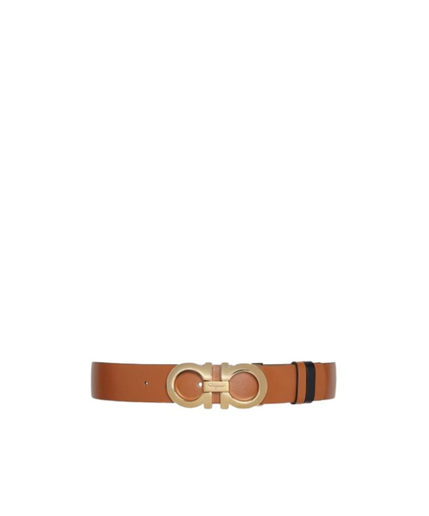 Ferragamo Salvatore Gancini Buckle Reversible Belt In Brown