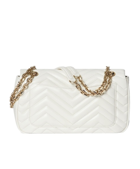 Gucci Gg Marmont Medium Shoulder Bag In White