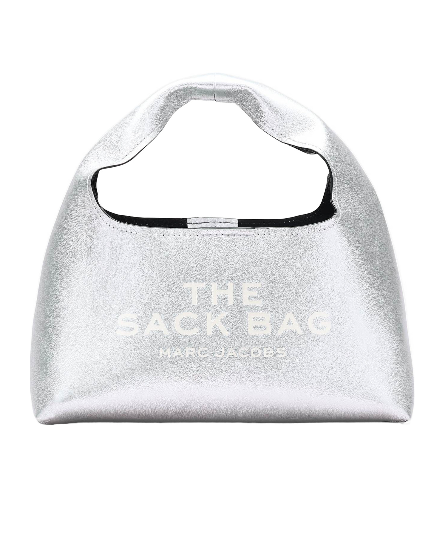 Marc Jacobs The Metallic Leather Mini Sack Bag In Silver