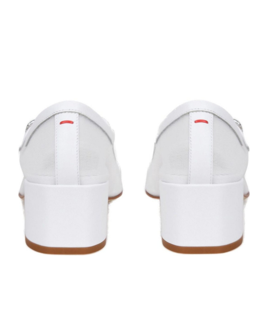 Aeyde Buckle Fastened High Heeled Pumps In White