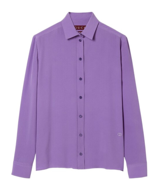 Gucci Silk Crêpe De Chine Shirt In Purple