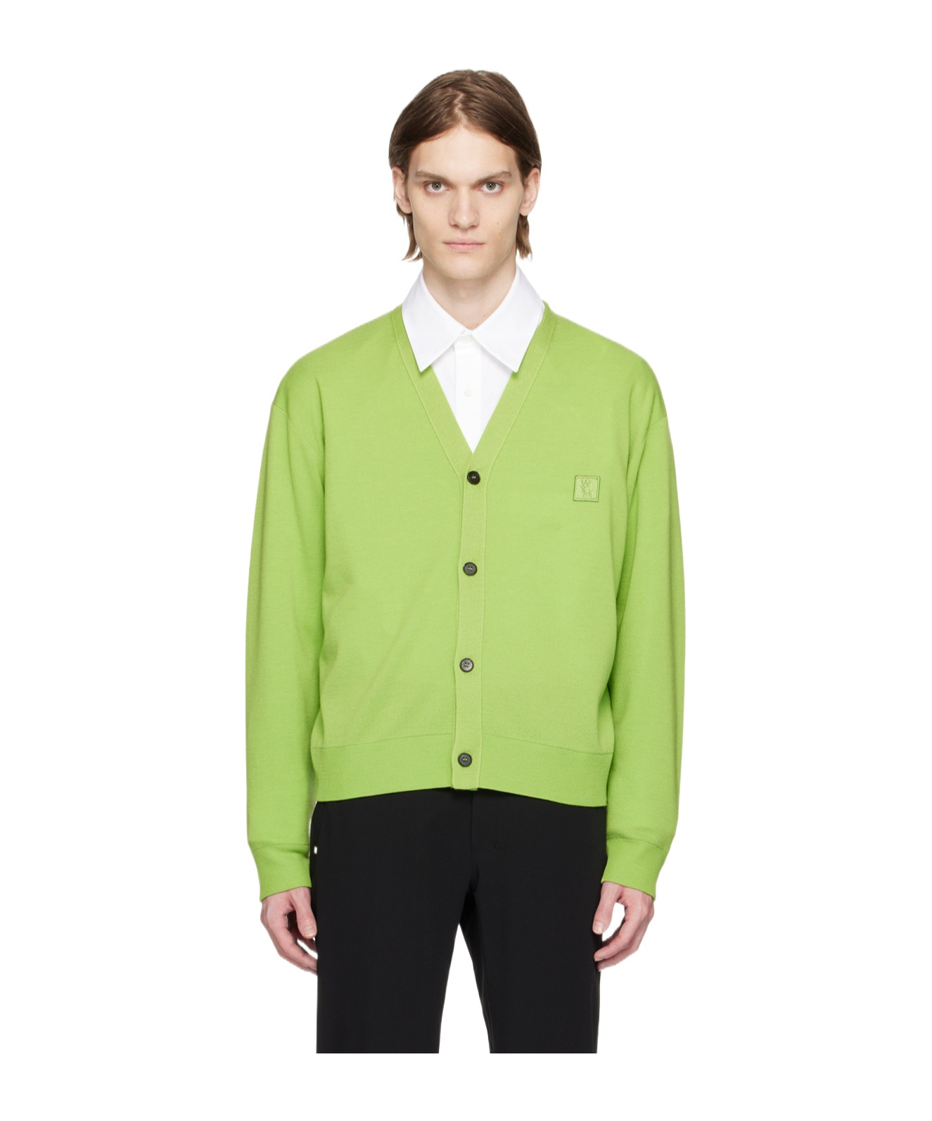 Wooyoungmi Green Embroidered Cardigan In Green