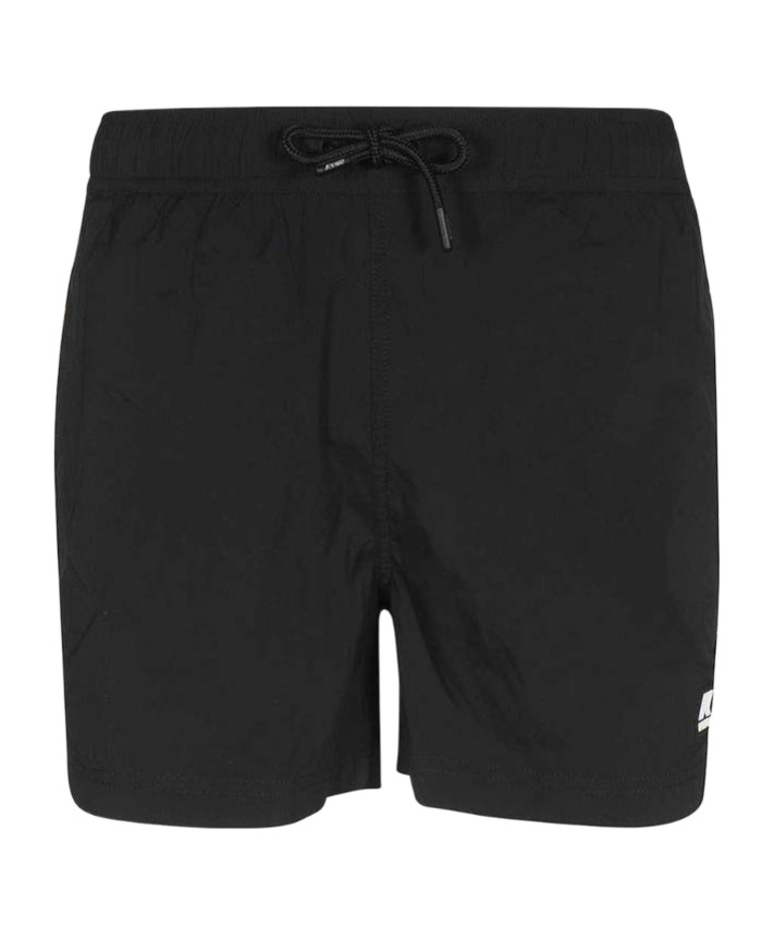 K-way Logo-patch Swim Shorts In Black