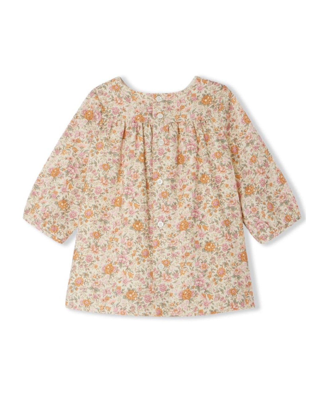 Bonpoint Floral Print Pleated Dress In Nude