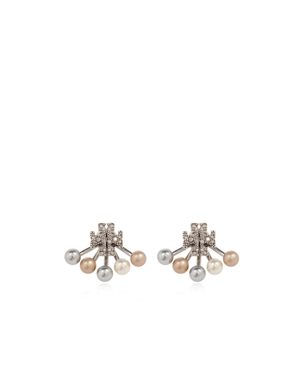 Tory Burch Logo Pattern Earrings In Yellow