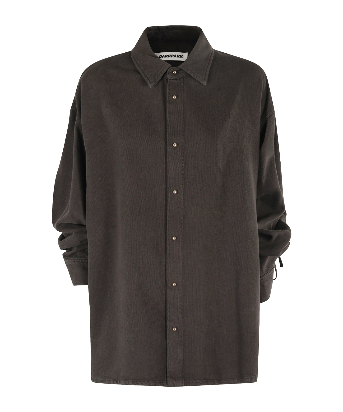 Darkpark Keanu Tencel Denim Rouche Shirt In Gray