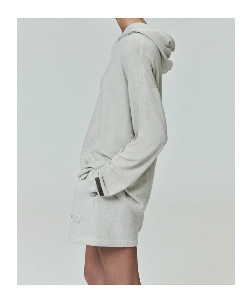 Essentials Long-sleeved Hooded Sweatshirt In White