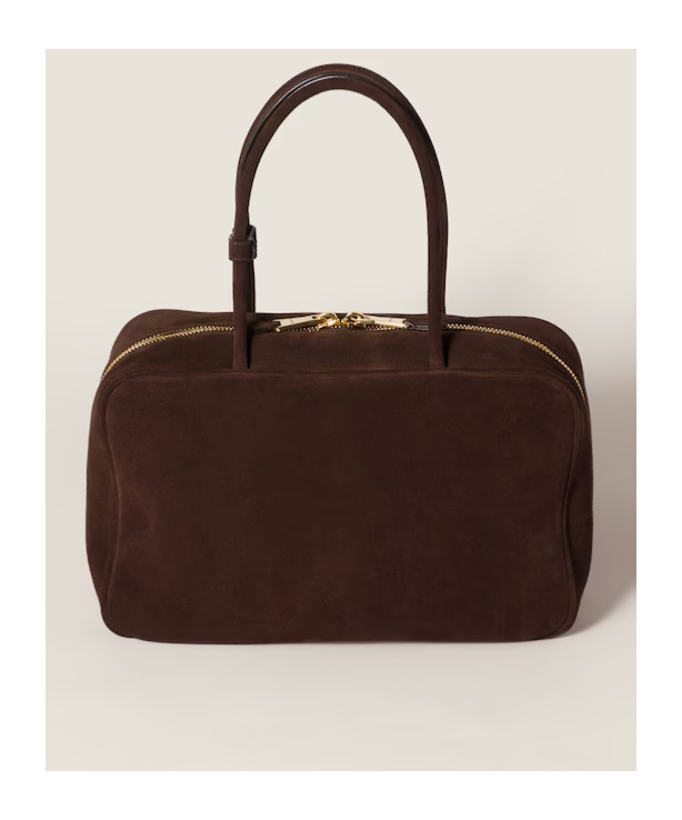 Miu Miu Double Handle Tote Bag In Brown