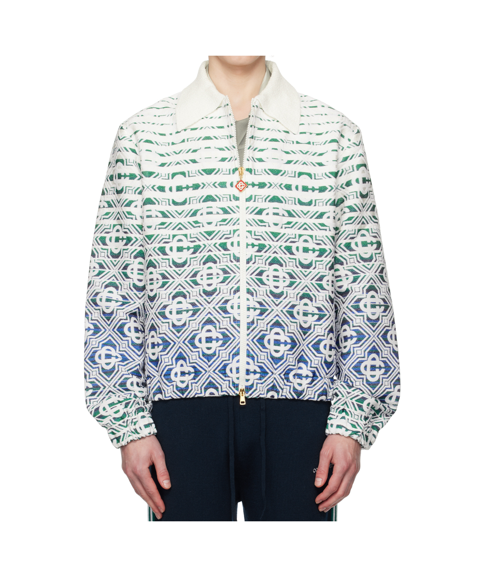 Casablanca Lapel Long Sleeve Casual Jacket In Multi