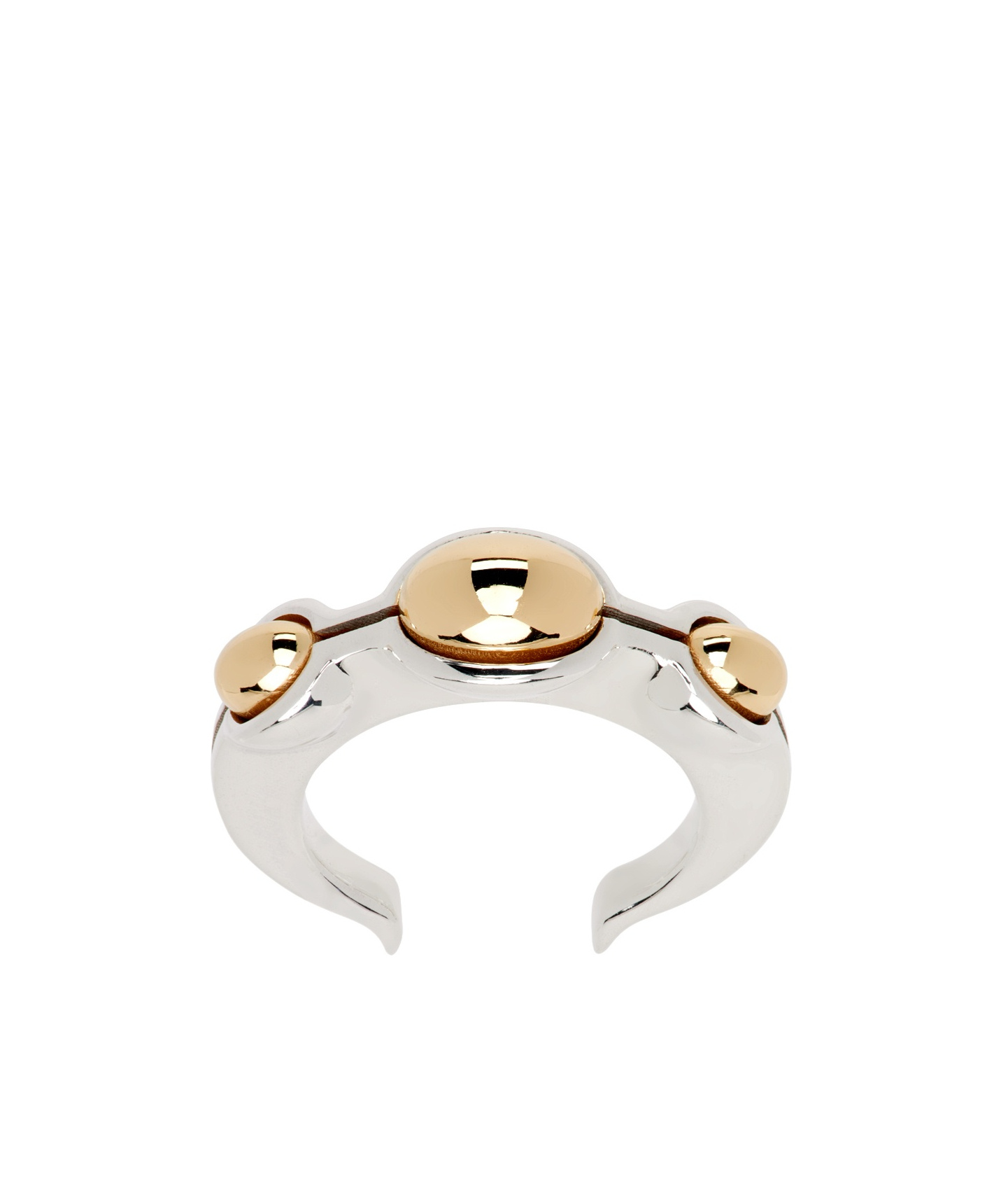 Bottega Veneta Logo Opening Ring In White