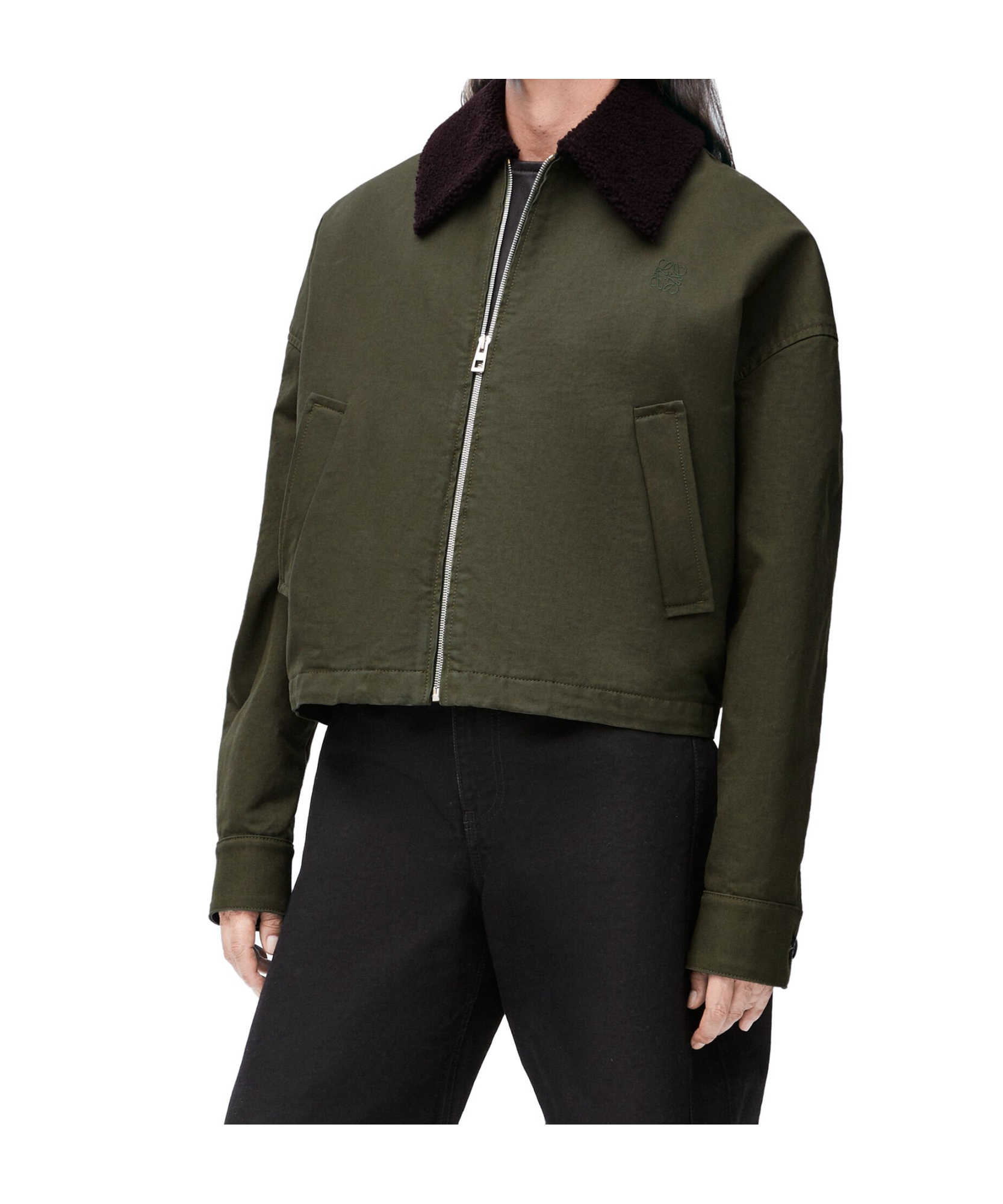 Loewe Long-sleeved Casual Jacket In Green